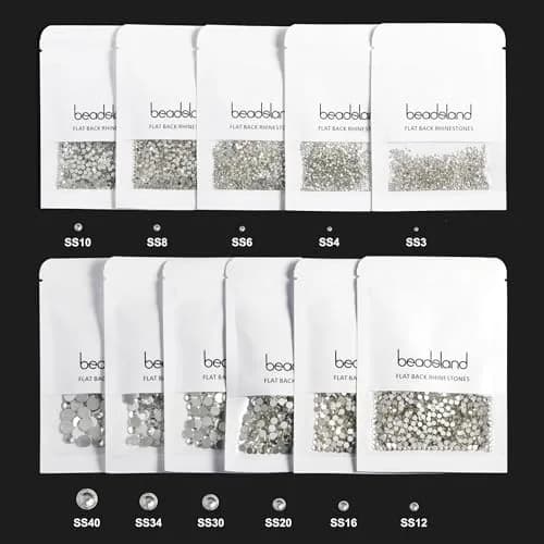 BEADSLAND Flat Back Crystal Rhinestones SS10 (1440pcs, 2.7-2.9mm) | Glass Gems for Crafts & Nails thumbnail 6