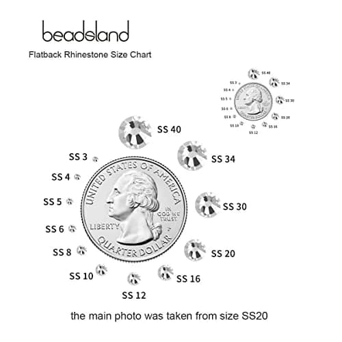 BEADSLAND Flat Back Crystal Rhinestones SS6 (1.9-2.1mm) 1440pcs | Glass Craft Gems for Nail Art & Glue Fix thumbnail 3