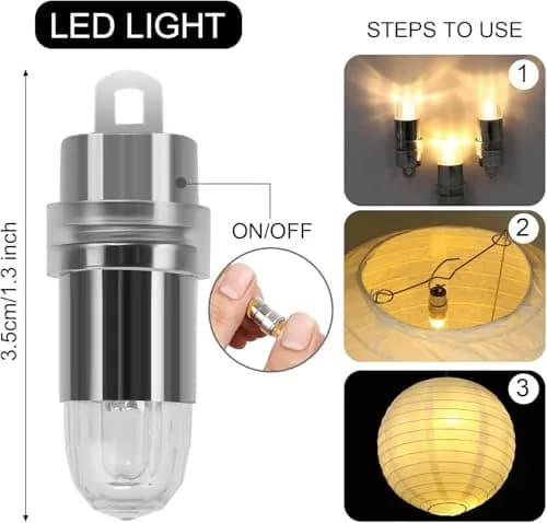 LIHAO Battery Operated LED Party Lights 30-Pack | Warm White, Waterproof, 1.2cm x 3.5cm thumbnail 6