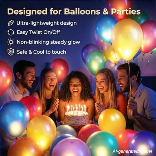 LIHAO Battery Operated LED Party Lights 30-Pack | Warm White, Waterproof, 1.2cm x 3.5cm thumbnail 8