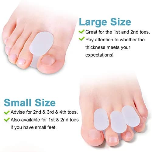 Povihome Gel Toe Spacers Separators for Bunions, 10 Pack Large Size | Corrects Overlapping Toes thumbnail 3