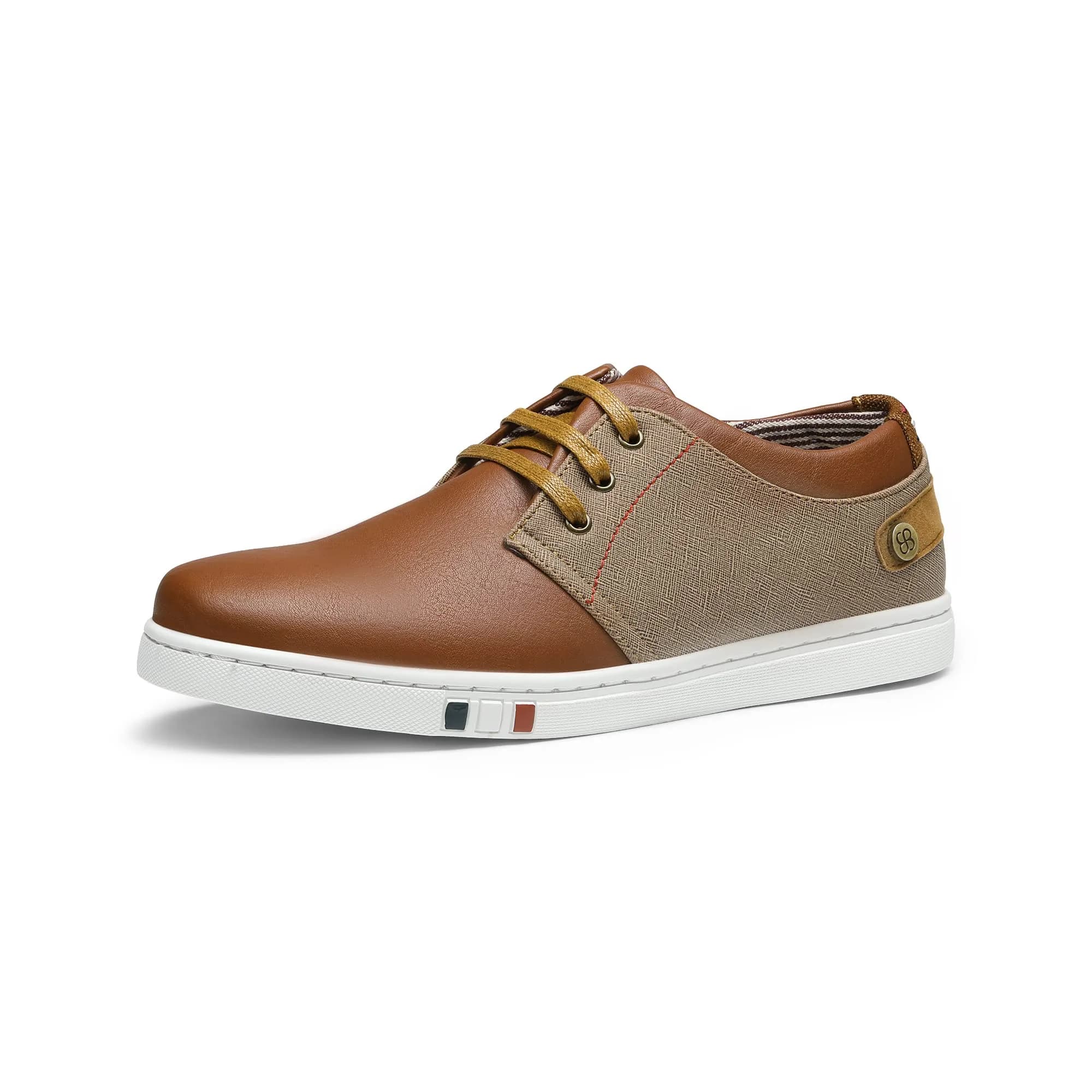 Bruno Marc Men's Fashion Sneakers Tan US 8 (26.0 cm) | Classic Oxford Style Lace-Up Comfort — Tan