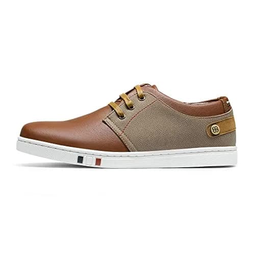 Bruno Marc Men's Fashion Sneakers Tan US 8 (26.0 cm) | Classic Oxford Style Lace-Up Comfort thumbnail 5