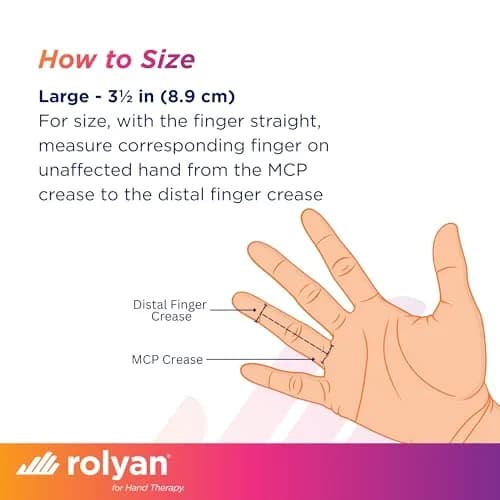 Rolyan Sof-Stretch Finger Extension Splint Large White | Supports PIP Joint Extension for Boutonniere Deformity thumbnail 2