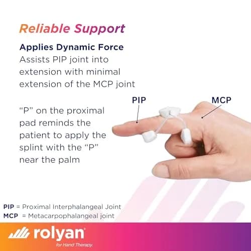 Rolyan Sof-Stretch Finger Extension Splint Large White | Supports PIP Joint Extension for Boutonniere Deformity thumbnail 3