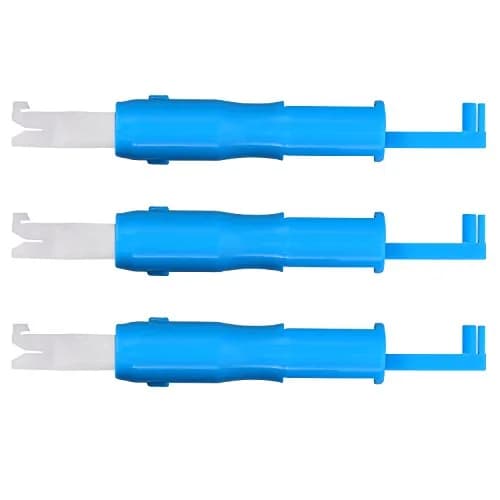 Hicarer Sewing Machine Needle Threader Set, 3 Pieces, Automatic Needle Inserter, for Household Sewing Machines, Blue & White | Easy Threading & Needle Holding thumbnail 1