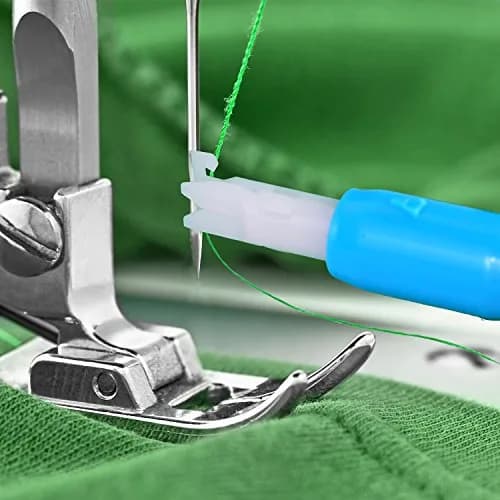 Hicarer Sewing Machine Needle Threader Set, 3 Pieces, Automatic Needle Inserter, for Household Sewing Machines, Blue & White | Easy Threading & Needle Holding thumbnail 5