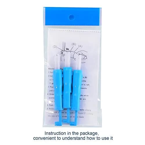Hicarer Sewing Machine Needle Threader Set, 3 Pieces, Automatic Needle Inserter, for Household Sewing Machines, Blue & White | Easy Threading & Needle Holding thumbnail 7