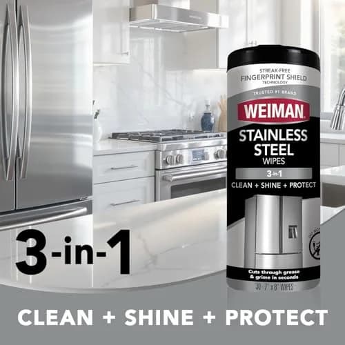 Weiman Stainless Steel Cleaner & Polish Kit 30 Count (156 g) | Restores Shine & Protects Appliances thumbnail 3