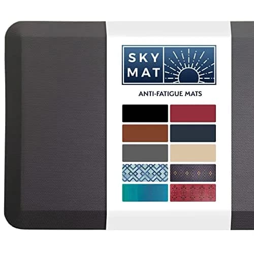 Sky Solutions Anti Fatigue Mat - 3/4" Cushioned Kitchen Rug & Standing Desk Mat, Waterproof, Non Slip (20" x 39", Grey) | Comfort & Durability thumbnail 1