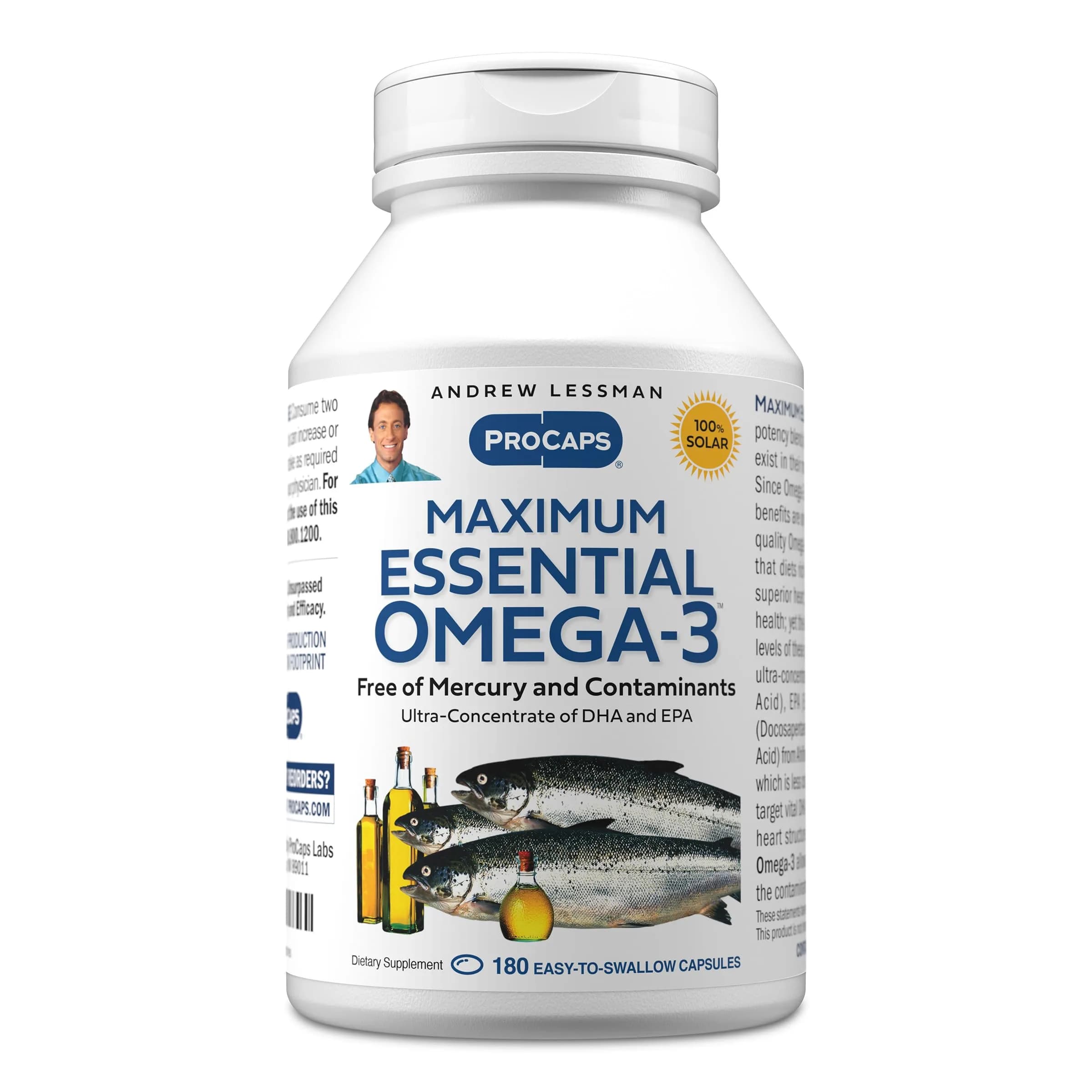 ANDREW LESSMAN ProCaps Essential Omega 3 Fish Oil 1200 mg | Premium Fish Oil Softgels for Daily Omega-3 Nutrition - main product image