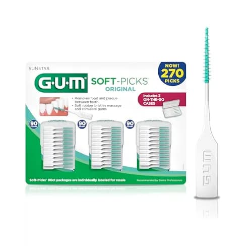 GUM Soft-Picks Original Interdental Picks 270 Count | Gentle Plaque & Food Removal for Sensitive Gums thumbnail 1