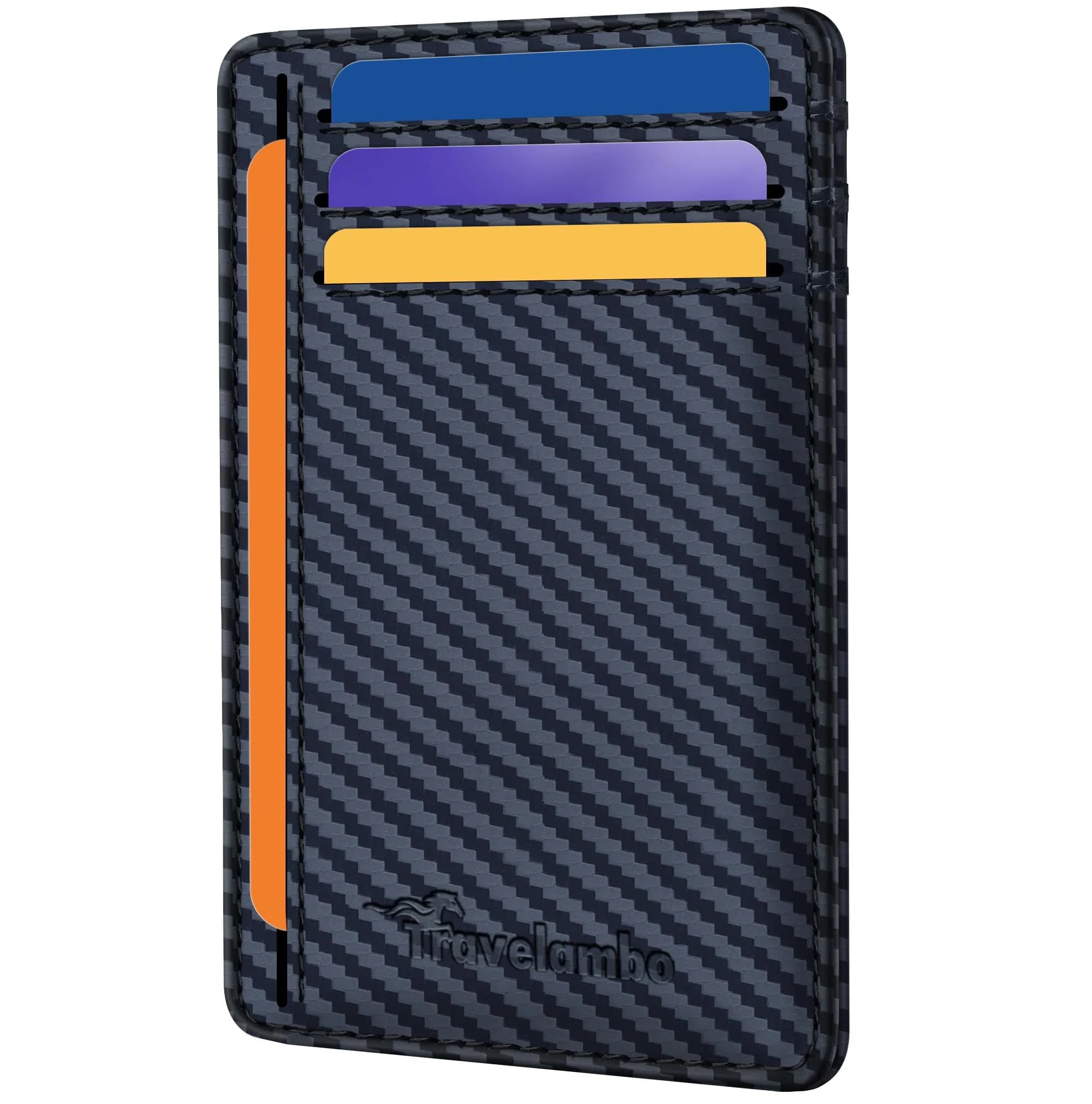 Travelambo Slim Minimalist Wallet for Men, RFID Blocking Front Pocket Card Holder, Navy Blue | Lightweight & Durable Faux Leather - main product image