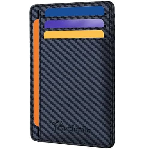 Travelambo Slim Minimalist Wallet for Men, RFID Blocking Front Pocket Card Holder, Navy Blue | Lightweight & Durable Faux Leather thumbnail 1
