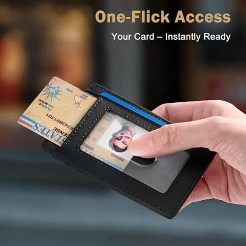 Travelambo Slim Wallet Front Pocket Minimalist Leather RFID Blocking 0.12 inch Thick thumbnail 8