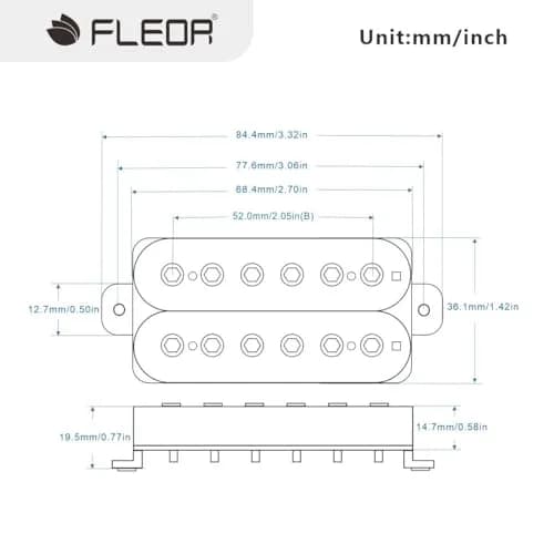 FLEOR Alnico 5 Electric Guitar Bridge Pickup White | Fully Wax Potted Humbucker thumbnail 2