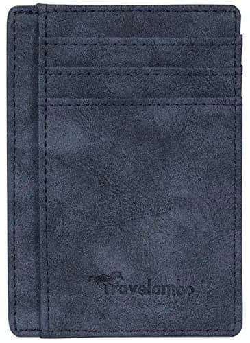 Travelambo Slim Wallet Front Pocket Minimalist Leather RFID Blocking Medium Size | Compact & Secure thumbnail 4