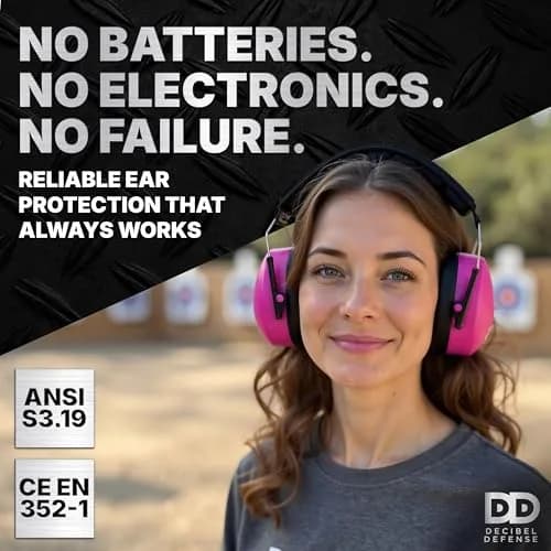 DECIBEL DEFENSE Ear Protection 37 dB NRR Pink | Industry-Leading Noise Reduction for Shooting & Construction thumbnail 5