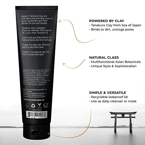 Blackwood For Men Cooling Clay Face Wash 125ml (4.23 oz) | Deep Cleansing & Acne Treatment thumbnail 2