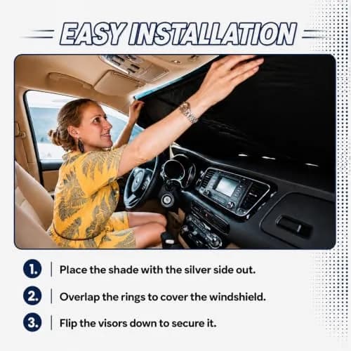kinder Fluff Windshield Sun Shade 72cm x 150cm (53"x26") | Certified 99.87% UVB & 99.02% UVA Protection thumbnail 7