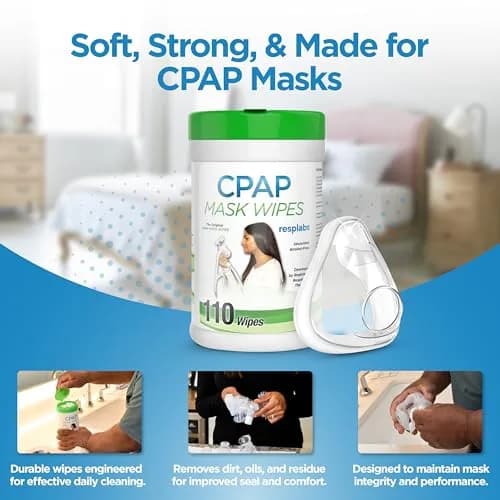 RespLabs CPAP Mask Wipes 330 Count (9 Months Supply) | Unscented, Alcohol-Free, Safe for All CPAP Masks thumbnail 3