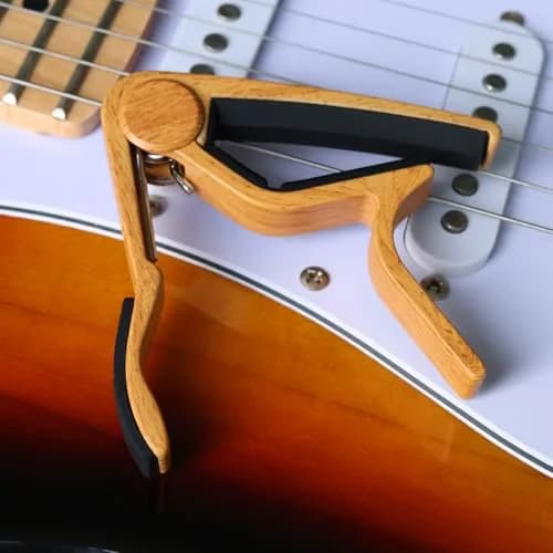 WINGO Guitar Capo for Acoustic and Electric Guitar with 5 Picks, Burlywood | Quick-Release, No Buzz, 6-String Steel Acoustic/Electric thumbnail 6