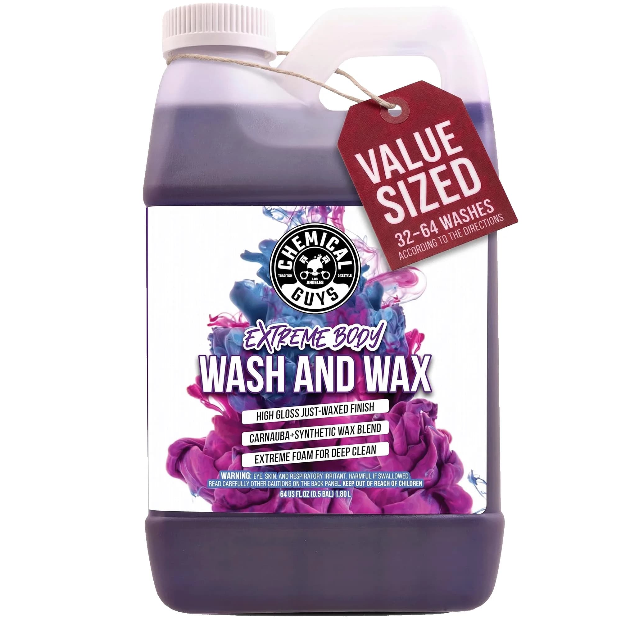 Chemical Guys Extreme Bodywash & Wax Car Wash Soap 473ml (16 oz) | pH-Balanced Formula for Gloss & Protection — 64 Ounce thumbnail 1