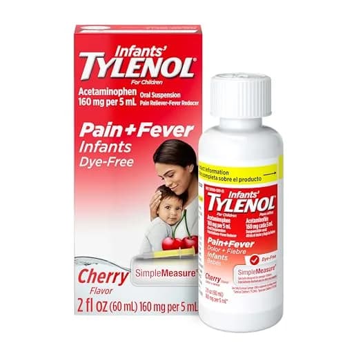 Infants' Tylenol Acetaminophen Oral Suspension Dye-Free Cherry 2 fl oz (59 ml) | Gentle Pain & Fever Relief for Babies thumbnail 1
