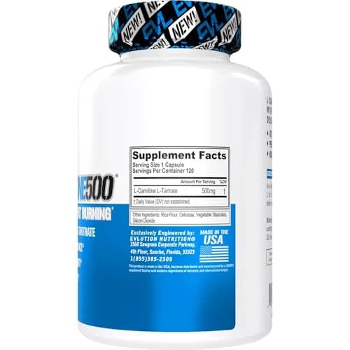 Evlution L-Carnitine Tartrate 120 Servings | Supports Fat Burning & Energy thumbnail 2