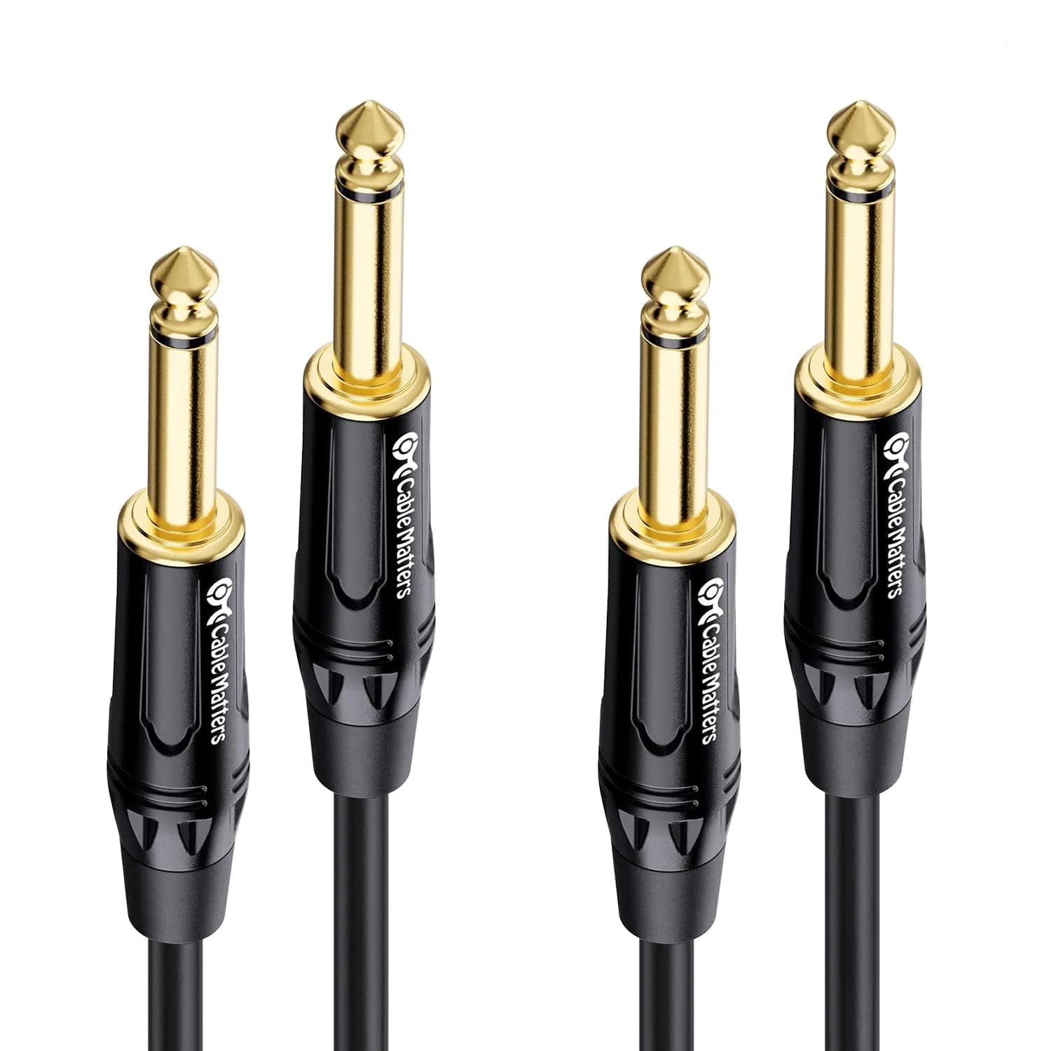 Cable Matters 2-Pack 3ft (0.91m) TS to TS Guitar Cable | Balanced Audio Cable for Instruments - main product image