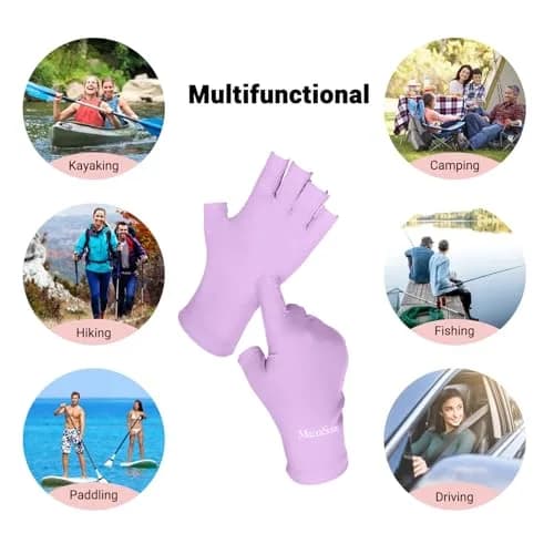 MelodySusie Premium Fingerless UV Protection Gloves for Gel Manicures, UPF 50+ | Blocks 99% UV Rays thumbnail 6