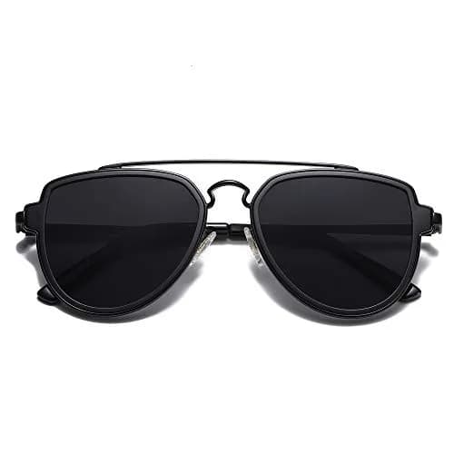 SOJOS Retro Polarized Double Bridge Sunglasses for Men Women SJ1051 | 63mm (2.48in) Lens Width thumbnail 1