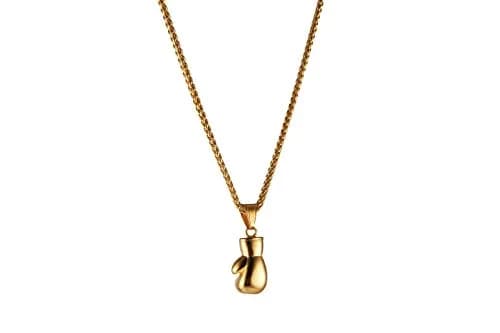 HZMAN Boxing Glove Bible Verse Pendant Stainless Steel Necklace with Chain | 2.5cm (1.0") Pendant thumbnail 5