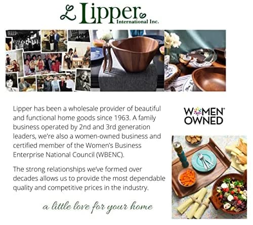 Lipper International 1302 Acacia Wood 2-Tier 10" Kitchen Turntable | Handcrafted Acacia, Rotates for Easy Access thumbnail 4