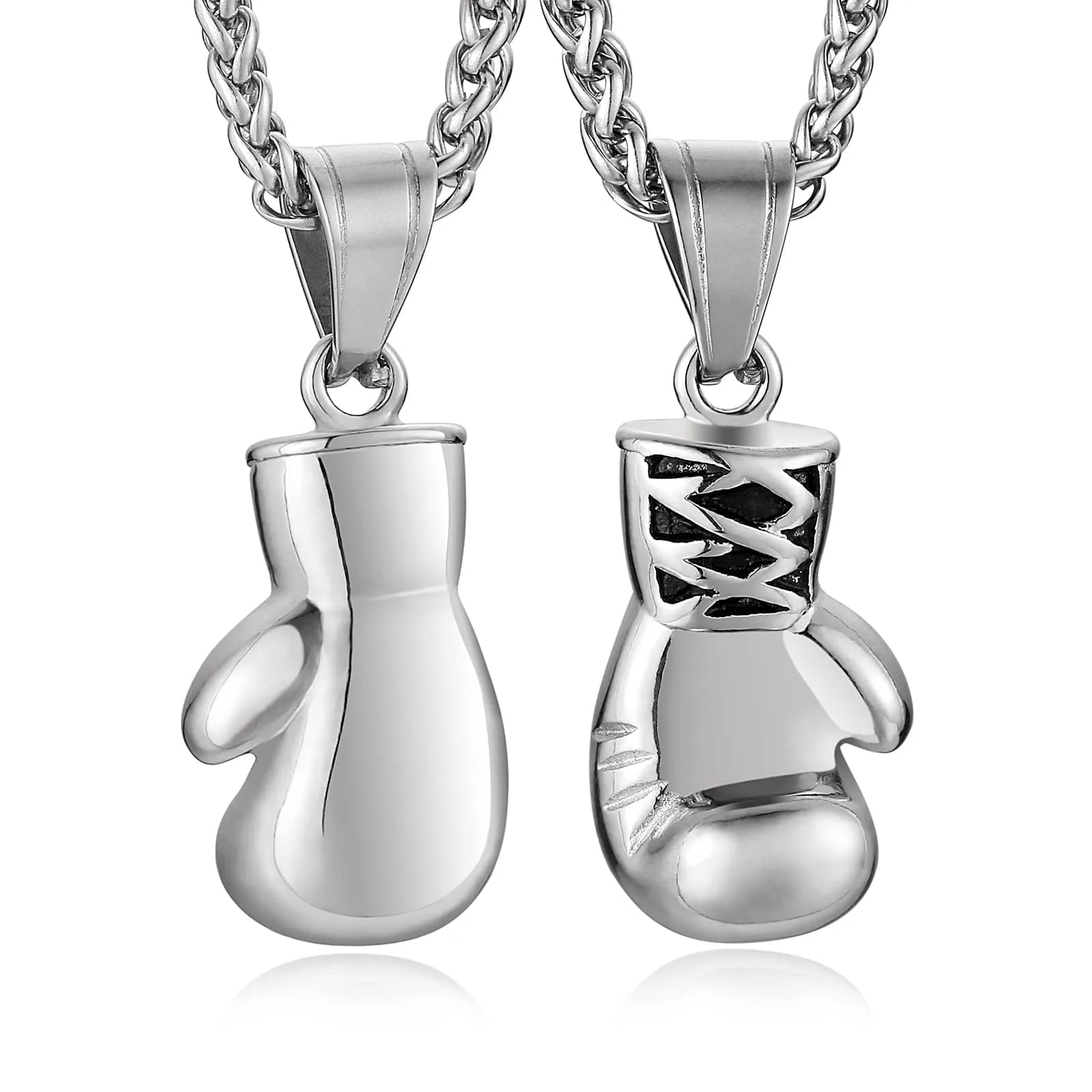 HZMAN Boxing Glove Pendant Necklace with Chain | Stainless Steel, 22+2 Inch Extender - main product image