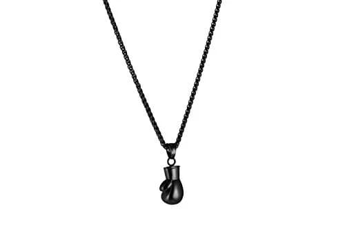 HZMAN Boxing Glove Bible Verse Pendant Necklace 2.5 cm (1.0 inch) | Stainless Steel Chain with Extender thumbnail 6