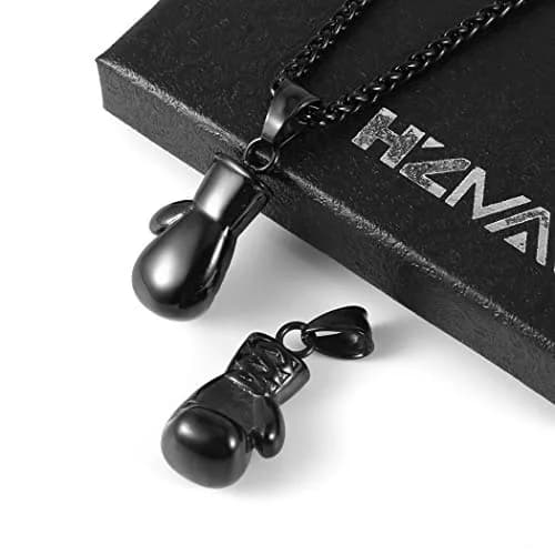 HZMAN Boxing Glove Bible Verse Pendant Necklace 2.5 cm (1.0 inch) | Stainless Steel Chain with Extender thumbnail 4