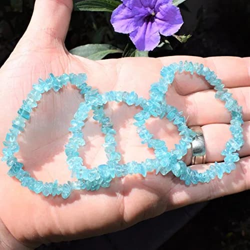 Zenergy Gems Blue Apatite Crystal Bead Bracelet 7" | Psychic Development & Akashic Records thumbnail 5