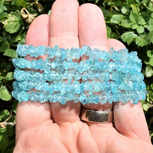 Zenergy Gems Blue Apatite Crystal Bead Bracelet 7" | Psychic Development & Akashic Records thumbnail 3