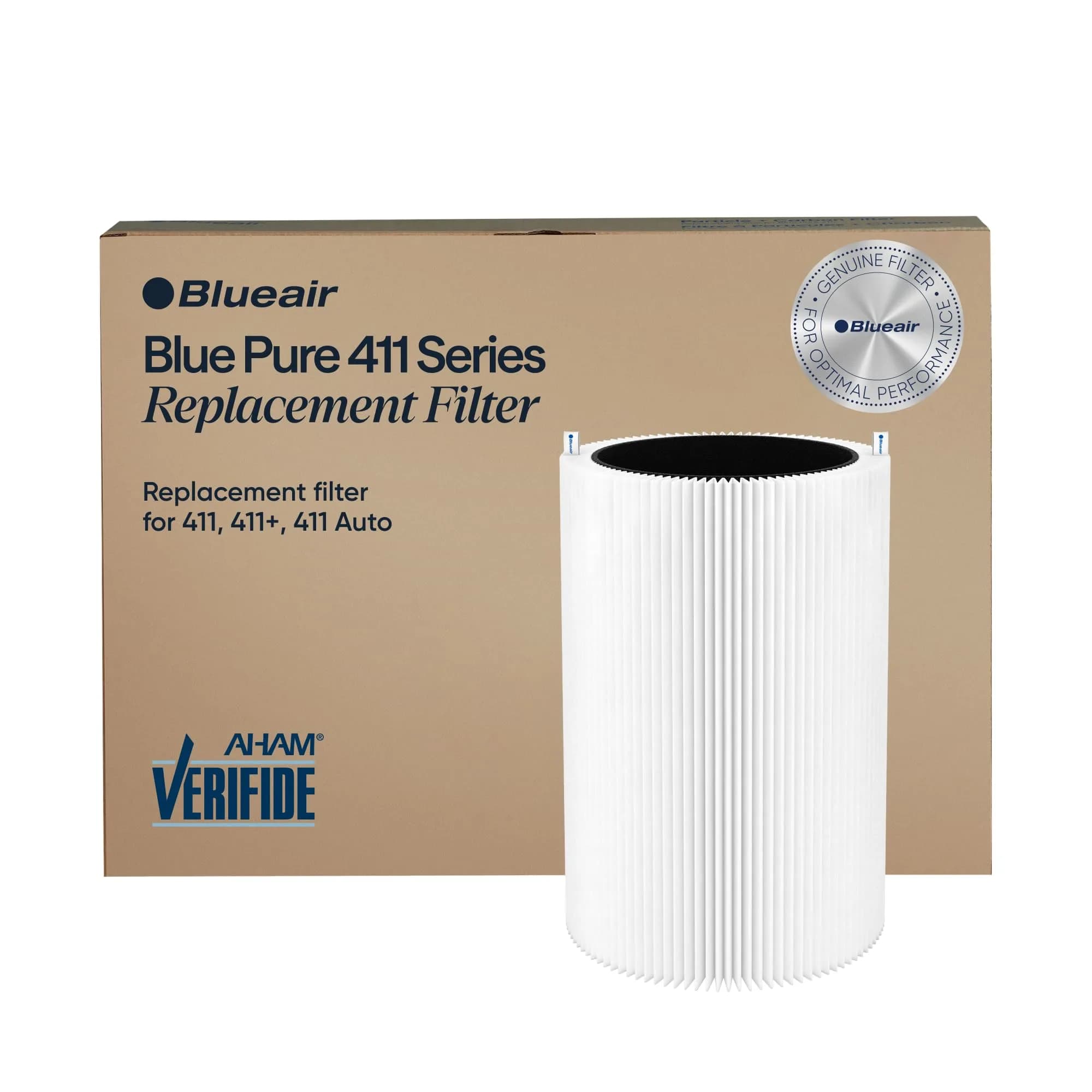 Blueair Blue Pure 411+ Genuine Replacement Filter, Particle and Activated Carbon | 19.05cm x 20.32cm x 28.19cm (7.5" x 8" x 11.1")