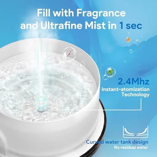 ASAKUKI 500ML Essential Oil Diffuser for Home, Brown | Ultrasonic Aromatherapy Humidifier with Remote Control & 7 Color LED Lights thumbnail 3