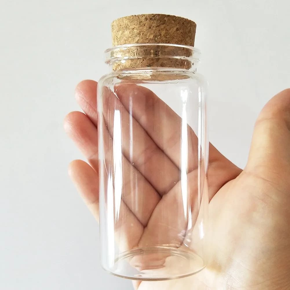 Luo House 3pcs 100ml Glass Bottles | Multifunctional Storage Jars with Cork Stopper - main product image