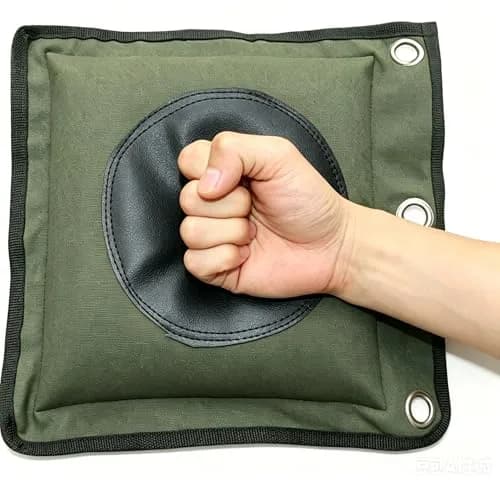 ZooBoo Wing Chun Wall Bag Canvas Leather Striking Pad 30cm x 33cm | Heavy-Duty for Kung Fu Training thumbnail 1