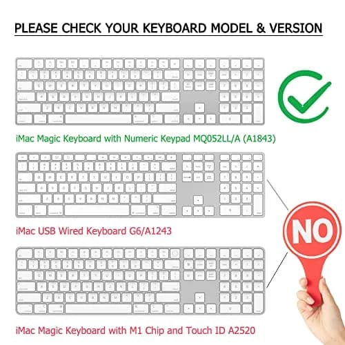 Masino Transparent Silicone Keyboard Skin for 2018 Magic Keyboard with Numeric Keypad (US Layout) | Protects from Spills & Dust thumbnail 2