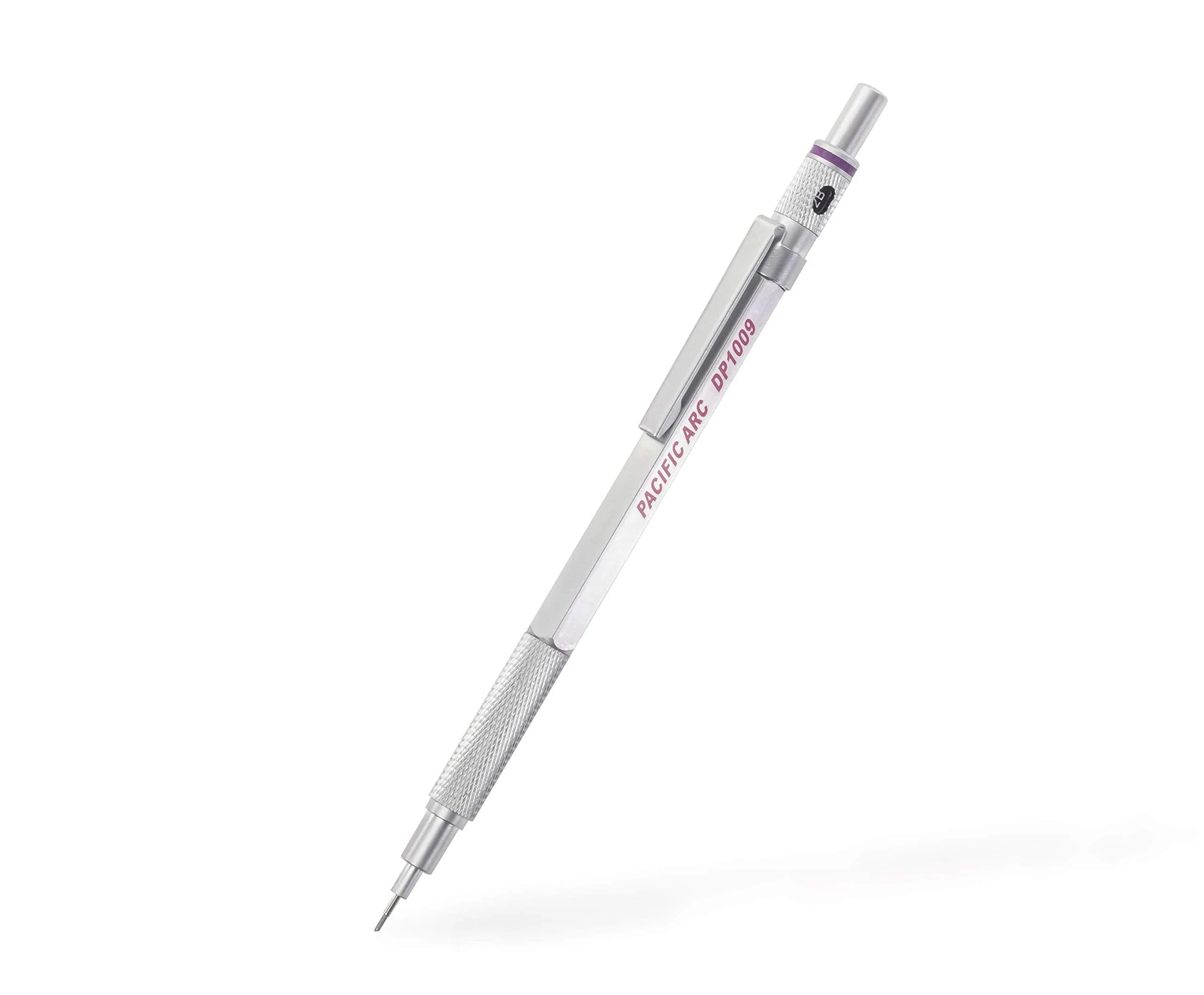 Pacific Arc Chromagraph Metal Mechanical Pencil 0.3 mm Black Barrel | Drafting & Sketching Tool — Silver / 0.9