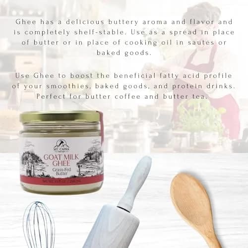 Mt. Capra Goat Milk Ghee | Unsalted, Pasture Raised | 10 fl oz thumbnail 5