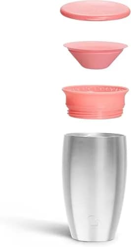 Munchkin Miracle Stainless Steel 360 Sippy Cup 295ml (10 fl oz) | Dentist Recommended Spoutless Cup thumbnail 4