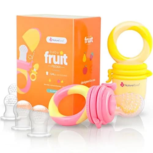 NatureBond Baby Food Feeder/Fruit Feeder Pacifier Nibbler 8 Piece Set | Teething & Weaning in Appetizing Colors thumbnail 1