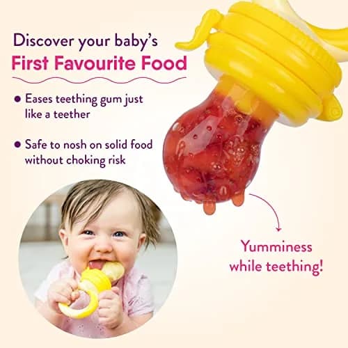 NatureBond Baby Food Feeder/Fruit Feeder Pacifier Nibbler 8 Piece Set | Teething & Weaning in Appetizing Colors thumbnail 4