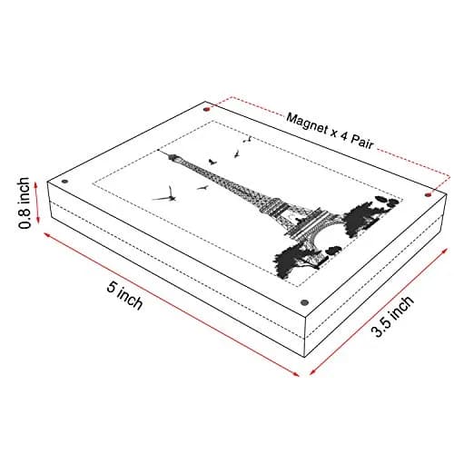 AMEITECH 3.5x5 inch Clear Acrylic Magnetic Picture Frame | Double-Sided Display thumbnail 2